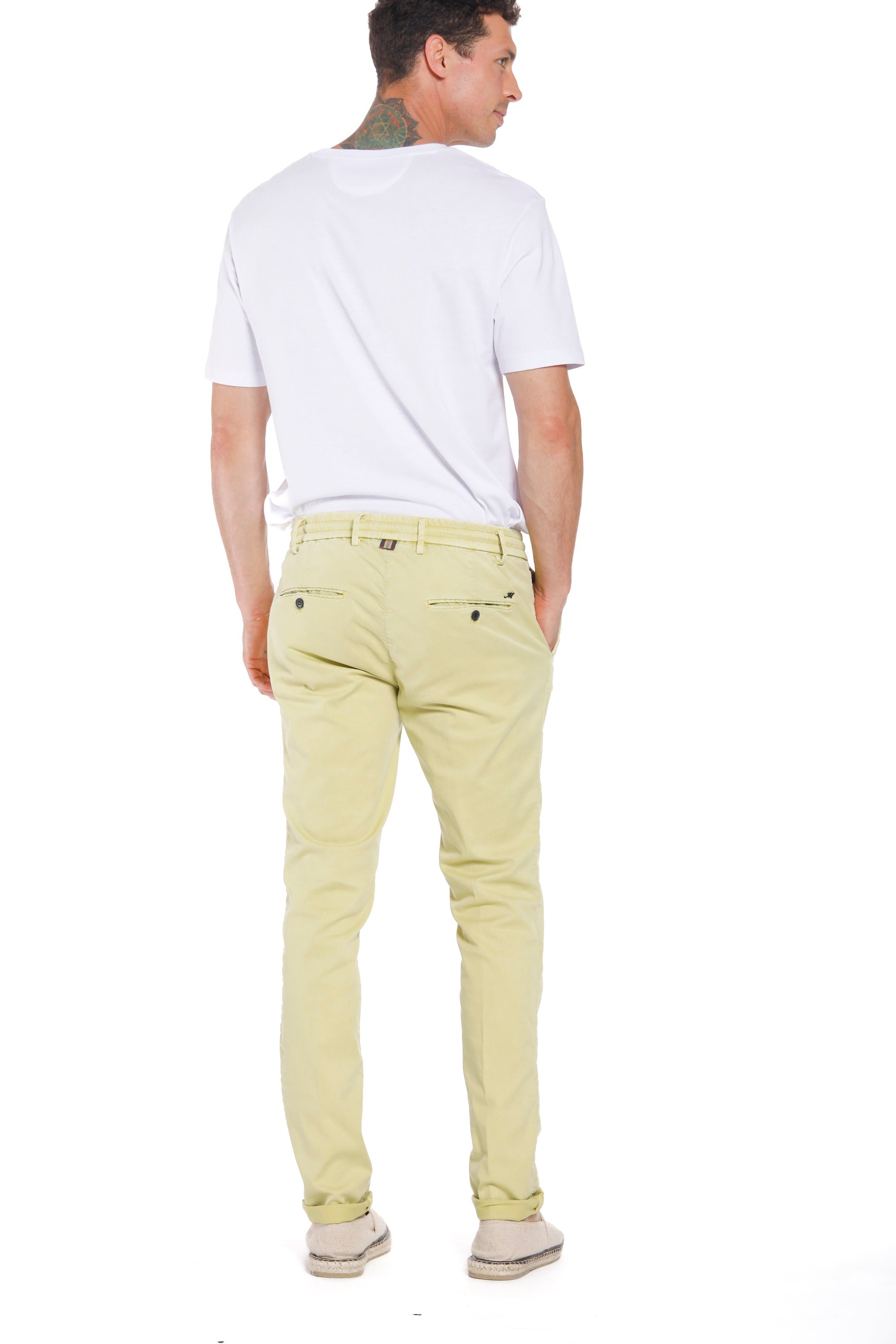 Milano jogger Pantalon de jogging chino pour homme en coton et tencel coupe extra slim