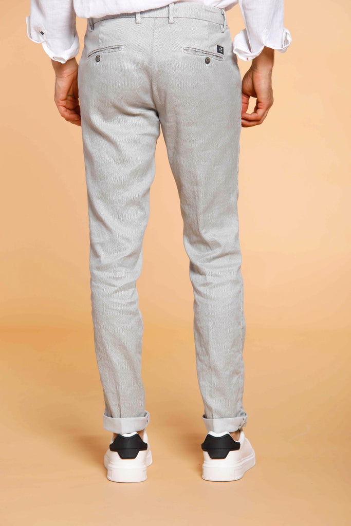 Milano Style Pantalon chino homme  en lin avec micro fancy  extra slim fit