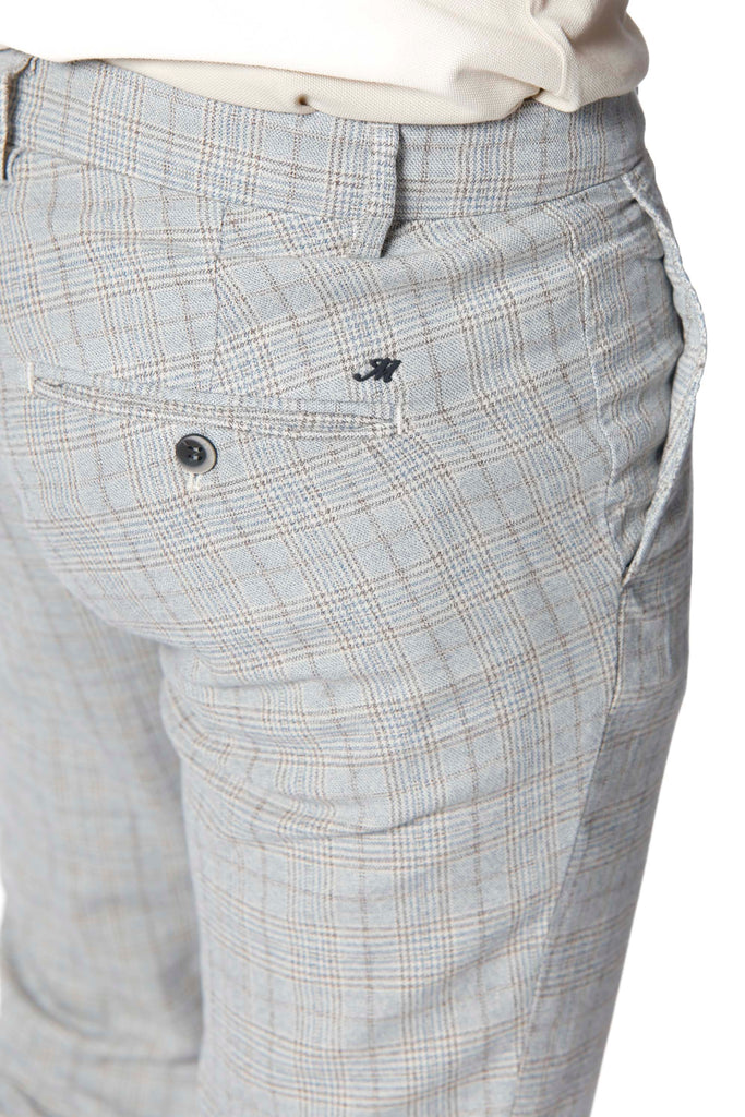 Milano Style Pantalon chino pour homme en coton mouliné galles coupe extra slim