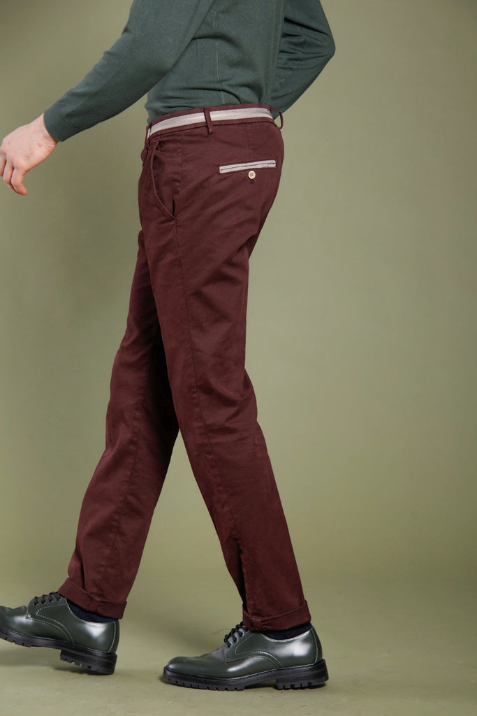 Torino Elegance pantalon chino homme avec ruban  en coton modal slim fit