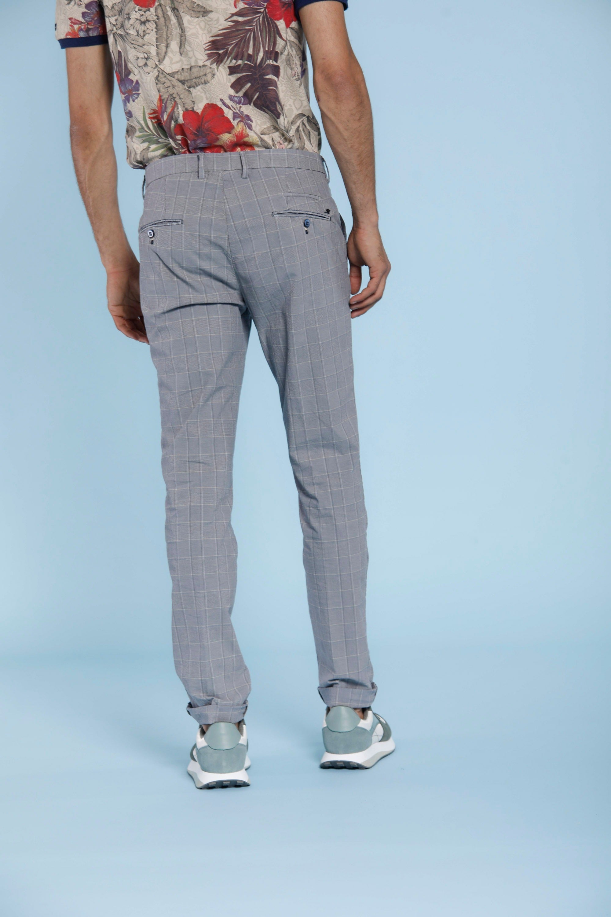Torino Ocean - Slim Fit Herren-Chinohose aus abgetönter gelben Wales-Baumwolle
