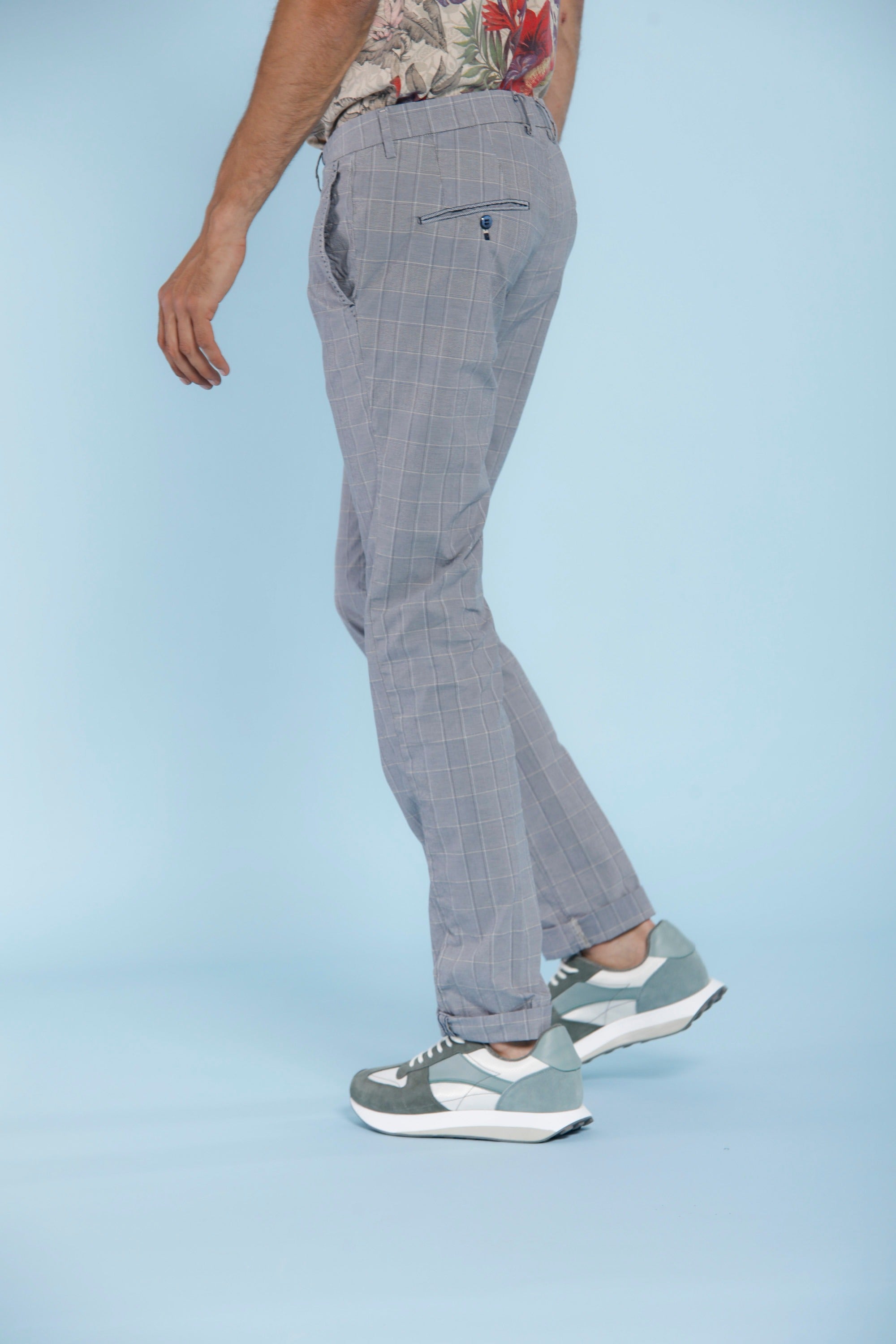 Torino Ocean - Slim Fit Herren-Chinohose aus abgetönter gelben Wales-Baumwolle