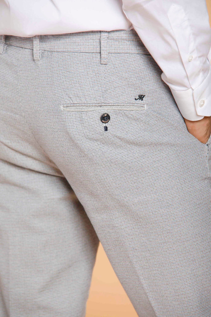 Torino Prestige Pantalon chino homme en coton micro pied de poule mouliné slim