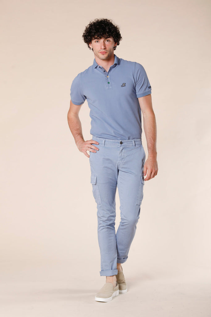 immagine 1 di pantalone cargo uomo in cotone modello Chile colore azzurro extra slim di Mason's