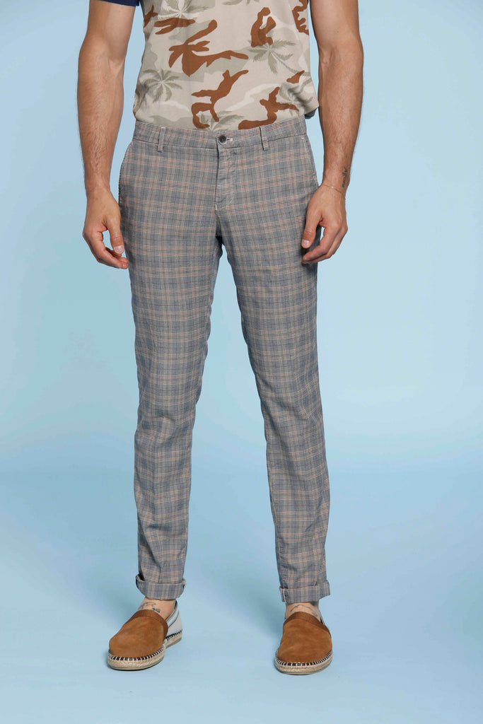 Milano Style Pantalon chino homme en coton et tencel et a motif galles extra slim