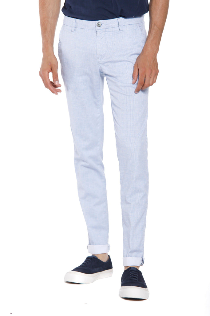 Milano Style Pantalon chino pour homme en twill et tencel microprint extra slim fit
