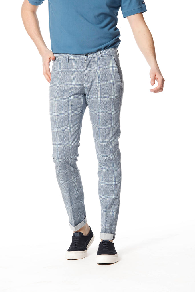 Torino Style Pantalon chino homme en twill de coton imprimé galles slim fit